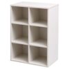 Iris Ohyama, Cabinet with 2 shelve & folding doors/Wooden Cabinet/Flap rack/Storage Cabinet, Adjustable shelf height 3.2 cm, Office, Living Room