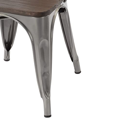FurnitureR Dining Chair, Metal, Coffee