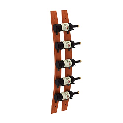 Wall-Mounted Hanging Shelf Wine Rack Bottle Holder,Wine Storage Wall Racks 5 Bottles Wine Holder Farmhouse Wall Decor for Kitchen Dining Room Bar