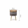 FRDTSG Bedroom Small Simple Bedside Table Nordic Children's Room Storage Cabinet Cute Narrow Round Side Table Double Drawer
