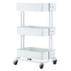 BHVXW 3 Tier Rolling Cart With Wheels Metal Utility Cart Storage Organizer Trolley Cart For Kitchen Bathroom ( Color : Wit , Size : 1pcs )
