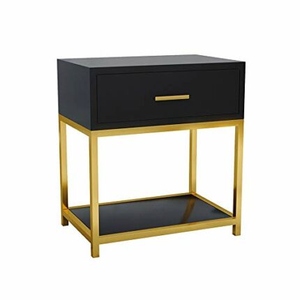 JYDQM Simple Mini Bedside Cupboard Economy Bedroom Nightstand Shelf Night Table Bedside Locker Small Storage Cabinet (Color : Svart)