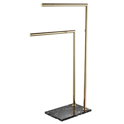 CHUNYU Freestanding Towel Racks Bathroom Accessories Natural Marble Stand on Floor Towel Rail Stand Clothes Rack