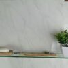 BSM Marketing 500mm x 100mm 6mm thickness Toughened Glass Shelf for Bathroom Bedroom Office with large Chrome Finish Shelf Supports