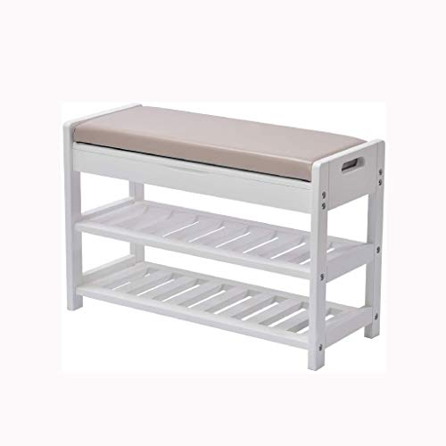 DINGZZ 2 Tier Shoes Bench Storage Shoe Rack Storage Stool Organizer Holder Seating Bench, Ideal for Entryway Hallway Bathroom Living Room Corrido