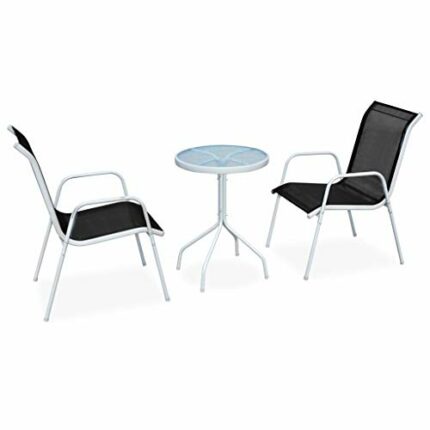 FAWDI Garden bistro set furniture table chairs 2 seater patio balcony small spaces