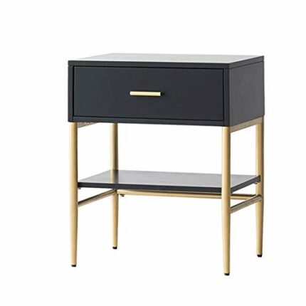 FRDTSG Nordic Light Luxury Bedside Table Simple Bedroom Storage Cabinet Bedside Cabinet Net Red Black Drawer Ins Cabinet