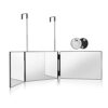 HIEEY 3 Way Mirror for Hair Cutting,360 Trifold Mirror with Height Adjustable Telescoping Hooks,and 5X Magnification Mirror,for Makeup, Hair Styl