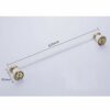 ThinkTop Antique Single Towel Rail, 60cm / 24 Inches Brass and Stainless Steel Towel Holder Tack Shelf Bar Wall Mount Bathroom Accessories White
