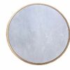 ASPECT Alegra Marble Pedestal Accent Side Drink Table, White/Gold, 40 Dia x 55(H) cm