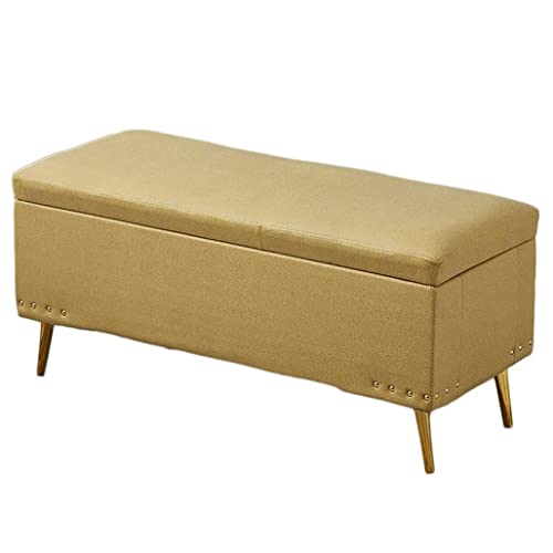 Light Luxury Sofa Stool Storage Stool Technology Cloth Metal Leg Clothing Store Shoe Changing Stool European Style Simple Bench Bed End Stool Hou