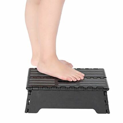 Portable Folding Step Stool Black Step Ladder for Elderly Pregnant Bathroom for Kitchen Bathroom Toilet Caravan Travel Use