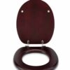 Croydex Solid Wood Toilet Seat, Mahogany - Chrome Fitting