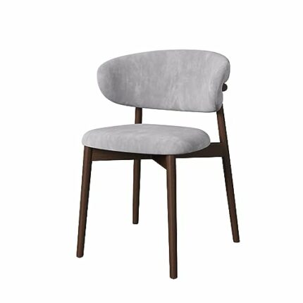 WALNUT Dining Chairs Relax Ergonomic Dining Chair Kitchen Leathr Wooden Home Furniture (Color : 3-pack, Size : Light Grey)