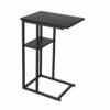 Yusong C Shaped End Table, Small Side Tables Slide Under Sofa Couch Bed, Small TV Tray Bedside Table for Small Spaces, Living Room, Bedroom, Blac