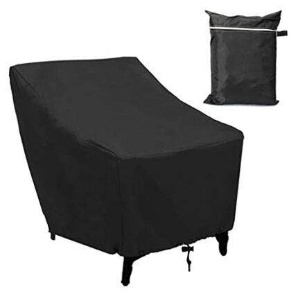 COOSOO Patio Chairs Cover Oxford Cloth Waterproof Dust-proof Sofa Furniture Cover Deep Seat Cover Protector for Outdoor Open Air Balcony Wicker C