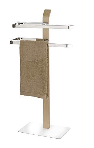 PUMA Towel Samona Nature-Clothes Stand, 2 arms, Steel, Brown, 21.5 x 40.5 x 79.5 cm