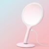 QUANJJ Dressing Makeup Portable Double-Sided Portable Desktop Handle LED with Light Fill Light to Send Girls
