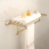 HIGOH Towel Racks, Bathroom Towel Rack Wall Mounted Towel Holder,Antique Bathroom Accessories,Brass Towel Holder,Towel Rack Holder,Wall Mounted B