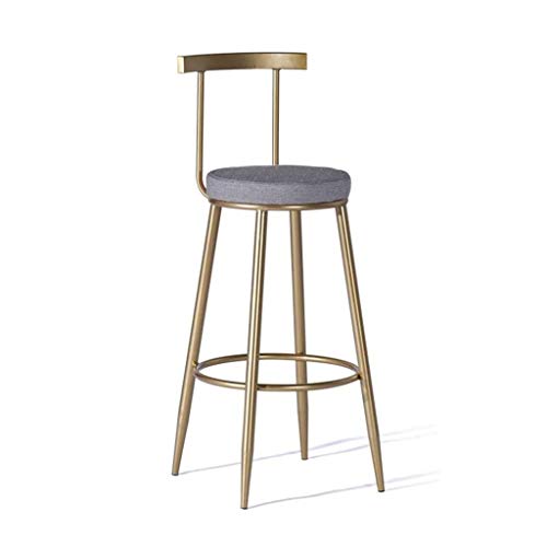 SDFGH Bar Stool Chairs High Chair Wrought Iron Bar Chair Gold Stool Dining Chair Nordic Pub Accessories Leisure (Color : D)