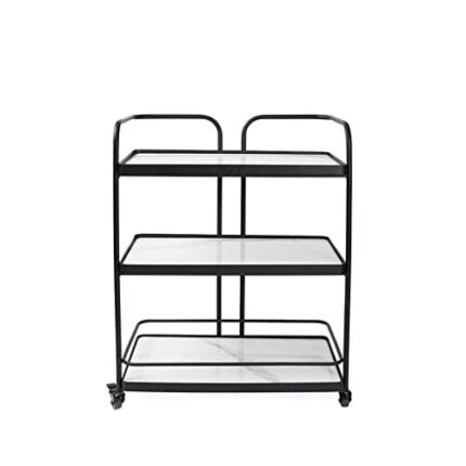 DINGZZ Nordic Style Household Mobile Trolley Kitchen Dining Room Three-tier Shelf Hotel Commercial Trolley Wine Cart