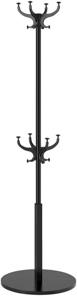 KRHINO Clothes rack and hat rack Clothes Rack Clothes Hat Rack Double Clothes Rack Garment Rack Bedroom Storage Drying Rack (Color: Black, Size: