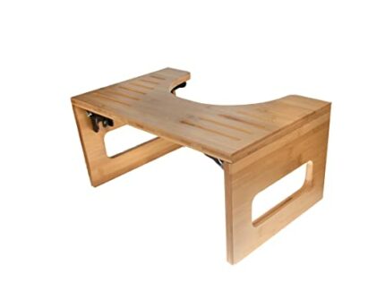 Mateda Bamboo Toilet Stool for Bathroom, Foldable Poop Stool for Adults