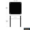 mahara Black Side Table/End Table with Shelf -Tempered Safety Glass Coffee Table - Small Table W60cm x D60cm x H55cm - Small Side Table Living Ro