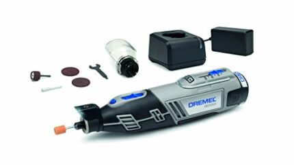 Dremel 8220 Cordless Rotary Tool 12 V, Multi Tool Kit with 1 Attachment, 5 Accessories, Lithium-Ion 2.0 Ah Battery, LED Light, Speed 5000-35000 r