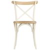 vidaXL 6x Solid Mango Wood Cross Chairs Steel Frame Open Crossed Back Design Classic Style Dining Chair Dinner Seat Kitchen Furniture White