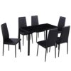 DINGZZ Kitchen Tables and Chairs Set Dining Room Table Set for 6 Black