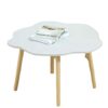 ZYZMH Solid Wood Small Coffee Table Irregular Bedroom Dining Table Round Home Bay Window Desk (Color : Svart, Size : 60 * 20m)