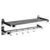 HIGOH Towel Racks,Bathroom Towel Rack Wall Mounted Towel Holder,Towel Rack,Wall-Mounted Bathroom Towel Organizer Storage Rack Hanger Shelf,Towels