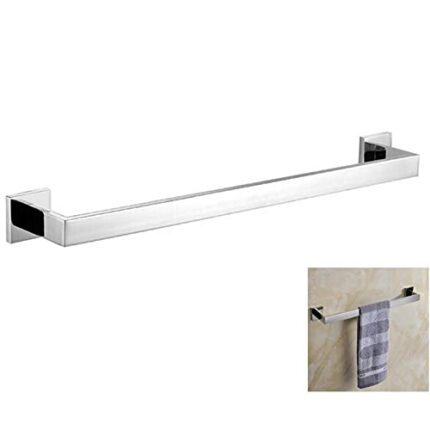 ThinkTop Towel Rail 600mm / 24 Inch Towel Shelf Bar or Rack SUS304 Stainless Steel Chrome Finish Mirror Polishing Wall Mount Bathroom Hardware Ac