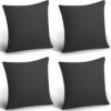 4 Pack Decorative Outdoor Waterproof Throw Pillow Covers, Square Patio Balcony Garden Waterproof Cushion Case, PU Coating Pillow Shell for Couch,