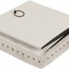 Inspire Me! Home Décor Anastasia Ottoman with Lux Metal Studs and Functional Handle Detailing, Classy Sand Shell Soft Velvet, 40 x 40 x 43 cm, Tu
