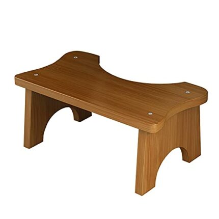 POHOVE Bamboo Squatting Footrest, 7inch Height Wood Bathroom Step Stool Squat for Kids Adults Comfortable in Bathroom(Tan)