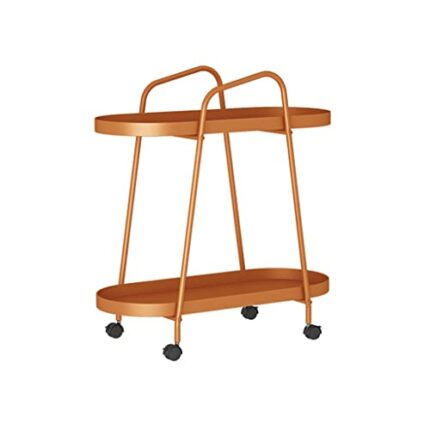 JJZXD Wheeled Trolley Side Cabinet Mobile Coffee Table Living Room Sofa Small Bedside Table Office Balcony Outdoor Furniture (Color : White-space