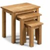 Julian Bowen Coxmoor Nest of Tables, Oak,Height: 48, Width: 50, Depth: 35cm