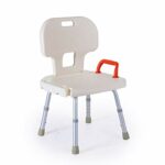 CHEWO Bath Stools,Shower Stool Disabled/Elderly/Pregnant Women/Shower Seat Free Retractable High Back Single Armrest Bathroom Stool