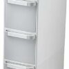 OPSREY Small Bathroom Storage Corner Floor Cabinet, Narrow Bath Sink Organizer with Drawers and Casters, Toilet Paper Organizer Cabinet