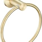 RAKUTE Modern Roung Towel Ring, Towel Holder, Wall-Mounted Gold Brushed Towel Rack, Bathroom Accessories Home Decoration Bathroom Ring