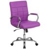 Flash Furniture Mid-Back Vinyl Executive Swivel Office Chair with Chrome Base and Arms, Orange, Set of 1