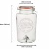 Smith's Mason Jars 5 Liter Glass Drinks Dispenser with Stainless Tap Spigot | Punch Dispenser | Drink Pitcher with Spout | Ideal for Outdoor Picn