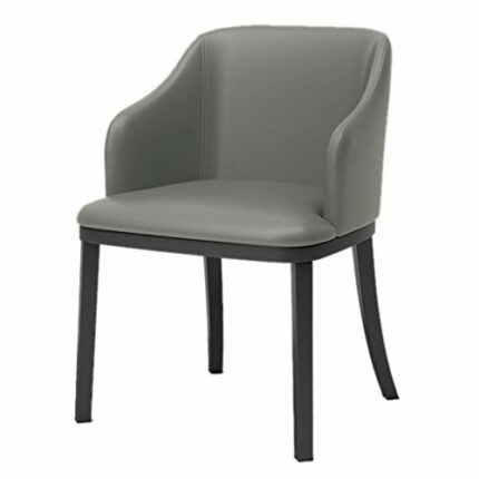 dining chair Kitchen Dining Room Furniture Chairs Living Room Armchair Modern Leather High Back Padded Soft Seat Dining Chairs Black Metal Legs L