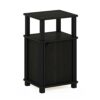 Furinno 3-Tier End, Side Table, Nightstand with Door, Engineered Wood, Espresso/Black, 1-Pack