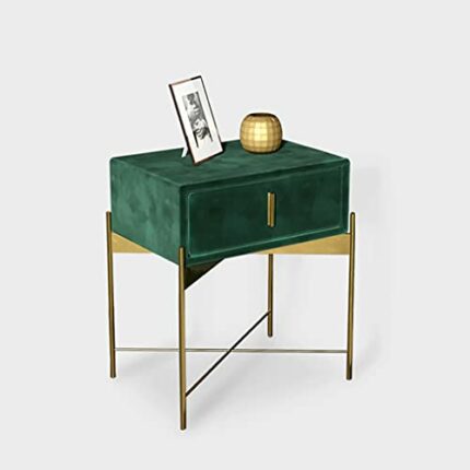 N/A NightstandStainless Steel Gold-plated Bedroom Flannel Bedside Cabinet Bedroom Furniture