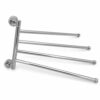 HIGOH Towel Rack Chrome Stainless Steel Towel Racks,Swivel Towel Rail,Bath Rack Wall Mounted Towel Rack Holder,With 4 Swivel Bars Bathroom Hardwa
