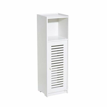 Screw Fix-Bathroom Storage Cabinet Accessories Floor Standing Waterproof Bathroom Display White Robust Furniture Bathroom Toilet Silm Shelf Bathr