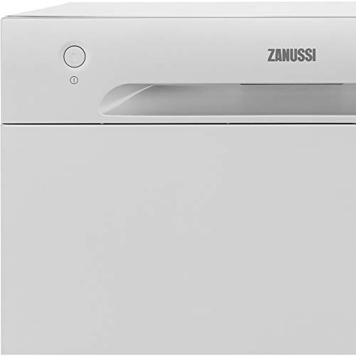 Zanussi ZDM17301SA Freestanding Counter Top Dishwasher, Compact Dishwasher, 55 cm Width, 6 Place Settings, 6 Programmes, Residual Drying, 52dB, S